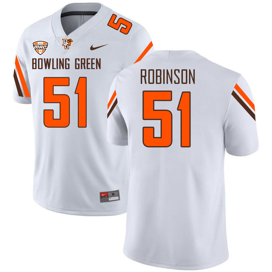 Bowling Green Falcons #51 Dillon Robinson College Football Jerseys Stitched-White